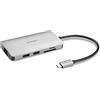 Kensington UH1400P Dock Universale Portatile Driverless USB-C 8-in-1, universale, 8 porte, alimentazione fino a 85 W, Ultra HD (singolo 4K a 60 Hz) ad alta risoluzione, plug & play, con cavo