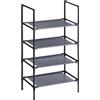 SONGMICS Scarpiera a 4 Ripiani, Scaffale Portascarpe, Organizzatore per Scarpe, 28 x 45 x 80 cm, Telaio in Metallo, Ripiani in Tessuto Non Tessuto, Corridoio, Camera da Letto, Grigio LSR004G02