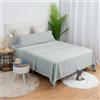 H HANSEL HOME Set Lenzuola Singolo Letto 105x190/200cm, Completo Lenzuola 100% Microfibra Traspirante Morbido al Tatto - Include 1 lenzuolo sopra, 1 lenzuolo con angoli e 1 federa - Grigio