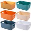 NCRGB 6 Pack 24 cm Contenitori Plastica,Vari Colori Scatole Portaoggetti,Cestini Portaoggetti,Contenitori Bagno,Cestino Portaoggetti,Storage Box per Bagni,Camere da Letto,Cucine Con Maniglia