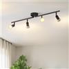 LVWIT Faretti LED da Soffitto Orientabili con 4 Luci GU10, Faretto da Interno Nero Moderna, Faretti Soffitto per Barra, Salotto,Cameretta, Cucina (Senza Lampadina)