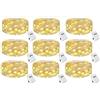 LSUO BAOFU Stringa Luci LED a Batteria, 9Pezzi Impermeabile 20 LED 2M Mini Lampada a Fili di Rame Bianco Caldo, per Natalizie, Matrimonio, Giardino, Interni ed Esterni