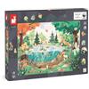 Janod - Puzzle Magnetico Stagno - 70 Magneti Legno FSC - 1 Poster - Gioco Educativo - Flora e Fauna - Collaborazione con WWF - Dai 5 Anni, J08647