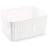 Acan Tradineur - Cestino Rattan n. 5, in plastica, per riporre vestiti, prodotti per la pulizia, capacità: 18 l, 19 x 38,5 x 28,5 cm, colore: bianco
