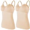 ZESLIV 2 canottiere da donna con reggiseno integrato, senza cuciture, per gravidanza, senza ferretto, per maternità, color carne, L