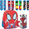 Lucky Boxer Zaino per bambini Spidey, unisex, per bambini, rosso + confezione da 4 calzini per bambini, motivo Spidey, taglia 27-30, Uomo Ragno, 27-30, Casual
