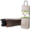 GREENBOX 25 sacchetti regalo per bottiglie, con manico, 14 x 8 x 40 cm, carta kraft, grammatura 100 g/m2, per bottiglie di vino, sacchetti regalo per vino, sacchetti di carta, colore argento