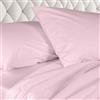 Ruggeri Set Lenzuola Completo Letto Matrimoniale, Raso, Rosa Zigzag | 1 lenzuolo sopra 250x290 cm, 1 lenzuolo con angoli 170x200 cm alto 25 cm e 2 federe 50x80 cm con chiusura a sacco di 20 cm