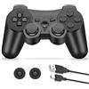 gamtooy Joystick PS3, Controller per Play3 Compatible per Play3 and PC, Doppio Vibration Gamepad, 6-axis Con Cavo Di Ricarica (Black)