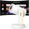 ETOE 【 Auto Keystone/Dolby Audio】Proiettore Portatile 1080P Full HD, ETOE 300 ANSI Videoproiettore WiFi Bluetooth con Ruotabile a 140°/Luce Notte Touch Proiettore Home Cinema-bianco