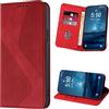 YIRRANZD Cover per Samsung Galaxy J3 2017, Protettiva Portafoglio in Pelle PU Cover Libro [Slot Schede], Flip Caso Antiurto Custodia per Samsung J3 2017 (Rosso)