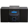 Denver MCA-240 - Impianto stereo casa con lettore CD HiFi, radio FM, sveglia doppia, AUX, telecomando incluso - Mini stereo compatto per casa