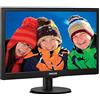 Philips Monitors Philips 193V5LSB2 Monitor 18.5 LED, 5 ms, VGA, 1366 x 768 a 60 Hz, Attacco VESA, Nero