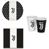 Generico Kit (36 Pezzi) Coordinato Tavola Calcio Bianconeri, Piatti, Tovaglioli, Bicchieri per Festa Calcio Compleanno (Coordinato senza Tovaglia)
