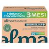Alma Farmacie Bromelina + Alma Farmacie, Integratore con Bromelina Forte Drenante Gambe, Cellulite, Azione Antiedemigena, Antinfiammatoria, Alta Concentrazione 2500 GDU/g a Rilascio Prolungato, 30 Compresse