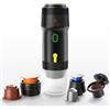 Stock Trends Moka Mobi Macchina Caffe Portatile | 3 In 1 Macchina Caffe | 3 Minuti Di Auto-Riscaldamento | Caffettiera Elettrica Compatibile con Piccole Capsule | Grandi Capsule | Caffe Macinato | Per Ufficio
