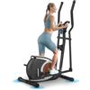 Neezee Ellittiche Magnetico con 16 Livelli di Resistenza, Macchina Ellittica Ultra-silenziosa Per la Casa, Monitor LCD, Portabottiglie, Capacità di Carico 120KG Argento