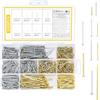 ZWFSDM Set di 1000 Chiodi per Pareti, Chiodi Testa Rotonda in Legno, Chiodi per Appendere Quadri, Chiodi per Muro, Assortimento di Chiodi per Fissaggio Cornici, Lavorazione del Legno, Specchi con Cornice