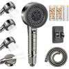 REETEE Soffione Doccia ad Alta Pressione, Doccino per Doccia con Filtro, 5 Modalità Spray Soffione Doccia Anticalcare, Shower Head con 1.5 M Tubo (grigio)