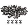 QUARKZMAN 100 Set di Rivetti in Pelle, Rivetti a Vite per Cuoio Chicago 12x12mm in Metallo per Riparazione Fai da Te di Artigianato Pelle Borse Cinture Scarpe, Nero Opaco