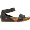 Art per donna. [103822010003_001] Sandali in pelle 0382 Creta neri, Nero, Basso, Velcro, Casual