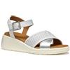 Geox D MELICONIA G, Sandalo con Zeppa Donna, White, 41 EU