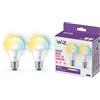 WiZ GU10 Smart LED Bulb - Sostituzione GU10 da 60W, sfumature di bianco, Wi-Fi/Bluetooth, controllo vocale/App, funziona con Google Home, Alexa e HomeKit, 2 lampadine