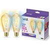 WiZ Lampadina Smart WiFi, Luce Bianca da Calda a Fredda Dimmerabile, Filament Ambrata, E27, 2 PezziI, 6.5W, Tecnologia SpaceSense, Controllo Vocale (Alexa, Apple HomeKit, Google Home)
