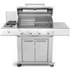 Pianeta Grill Barbecue a gas Fry Top 750 4 fuochi con carrello Sun Grill e fornello laterale Dual Pianeta Grill