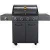 Grllr Barbecue a gas con carrello e fornello laterale Prime G4S 4 fuochi GRLLR