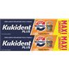 Kukident Plus - Bipacco Morso Insuperabile Crema Adesiva per Dentiere Totali e Parziali, 2 X 57g