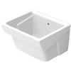 Inbagno Pilozzo Lavatoio 60x50 Cm Da Appoggio Con Vasca In Ceramica Bianca Lucida Linea Messico, Completo Di Foro Troppo Pieno