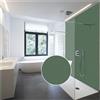 WALLando Pannello posteriore doccia di alta qualità, 250 x 100 cm, facile da montare, per doccia e bagno, parete doccia in PVC di alta qualità, tinta unita e satinata, colore: verde