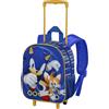 Sonic The Hedgehog - SEGA Zaino 3D con Ruote Piccolo, 26 x 34 cm, Capacità 12.5 L, Blu Tails