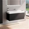 neoro n50 stripes mobile La: 120 cm con 1 scomparto estraibile, nero opaco profilato, lavabo cube, BN0494BBM+BN0150WM, n50 [Mobili da Bagno > Mobili con Lavabo Integrato]