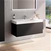 neoro n50 stripes mobile La: 120 cm con 1 scomparto estraibile, nero opaco profilato, lavabo area, BN0494BBM+BN0155WM, n50 [Mobili da Bagno > Mobili con Lavabo Integrato]