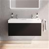 neoro n50 stripes mobile La: 120 cm con 1 scomparto estraibile, nero opaco profilato, lavabo doppio area, BN0494BBM+BN0156WM, n50 [Mobili da Bagno > Mobili con Doppio Lavabo]