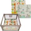 MS - MS Parco giochi L 120×120 Tortora con Trendy 8909 Elefante con doppio design