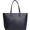 Tommy Hilfiger Donna Borsa Tote Bag Logotape con Zip, Blu (Space Blue Corp), Taglia Unica