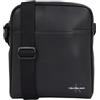 Calvin Klein Uomo Borsa a Tracolla Mono Logo Reporter con Zip, Nero (Black), Taglia Unica