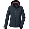 killtec Donna Giacca da sci/giacca funzionale con cappuccio e paraneve con chiusura a cerniera KSW 36 WMN SKI JCKT, hellpetrol, 44, 41970-000