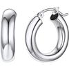 Silvora Orecchini a Cerchio in Argento Sterling Cerchi Ciondolo Circolari Infiniti Lucidi Ipoallergenici in Oro 18 Carati Regali per Donne Ragazze 20 mm/30 mm/40 mm con Confezione Delicata