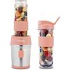 H.Koenig Mini frullatore SMOO10 Smoothie Maker, 570mL, 300W, 4 lame in acciaio inox, senza BPA, 2 bottiglie portatili da viaggio, frullati e frappé, Corallo