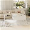 GL Store Tavolino da Salotto Moderno con Ripiano in Vetro e Effetti LED, 105x55x32,5 cm, Bianco