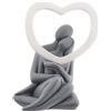 BONGELLI PREZIOSI - Figura Statuina Coppia Cuore Grigia 13 cm Marmorino