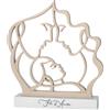 BONGELLI PREZIOSI Natività Famiglia Fili d'Amore 15x17cm Nocciola Base Bianca