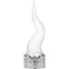 BONGELLI PREZIOSI Corno Cornetto Portafortuna 31cm Bianco Corona Argento Marmorino