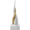 BONGELLI PREZIOSI Cornetto Corni Intrecciati Base Bianca Corno Bianco Oro 38cm Marmorino