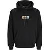 JACK & JONES Jorbronx-Felpa con Cappuccio Rettangolare, Nero, L Uomo