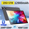 7KeTree 2024 nuovo arrivo 14 pollici 10 Core Tablet Android 13 Google Play Dual 4G/5G rete GPS Bluetooth WiFi Tablet 16GB RAM 1TB ROM - Sliver